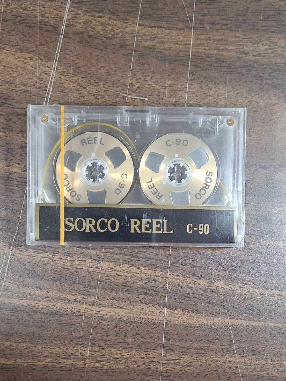 Sorco Reel C-90 Clear Vintage Cassette Tape (Gold Reels)